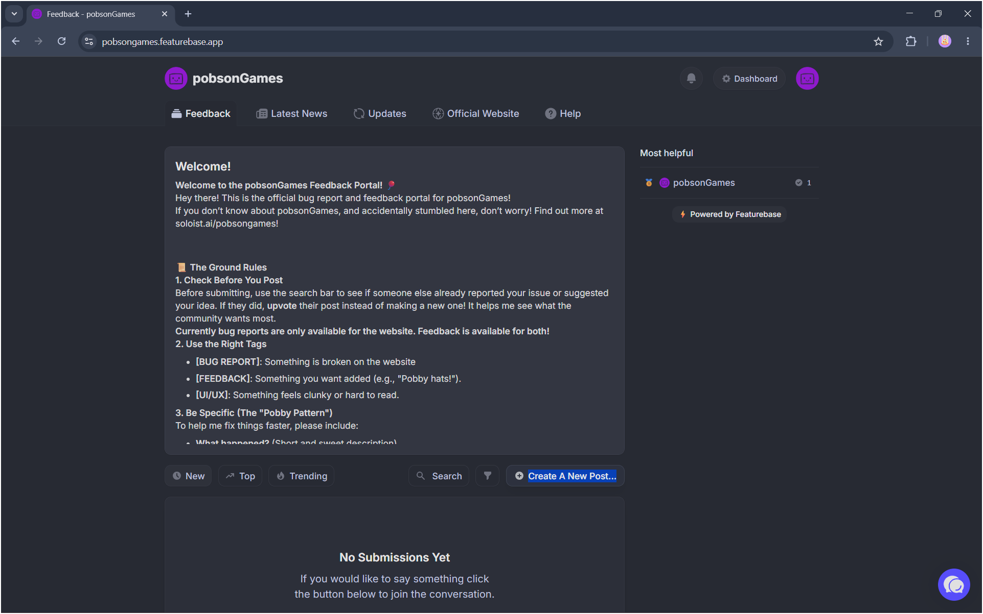 Click '+ Create A New Post...' to, well, create a new post! Clue's in the name.